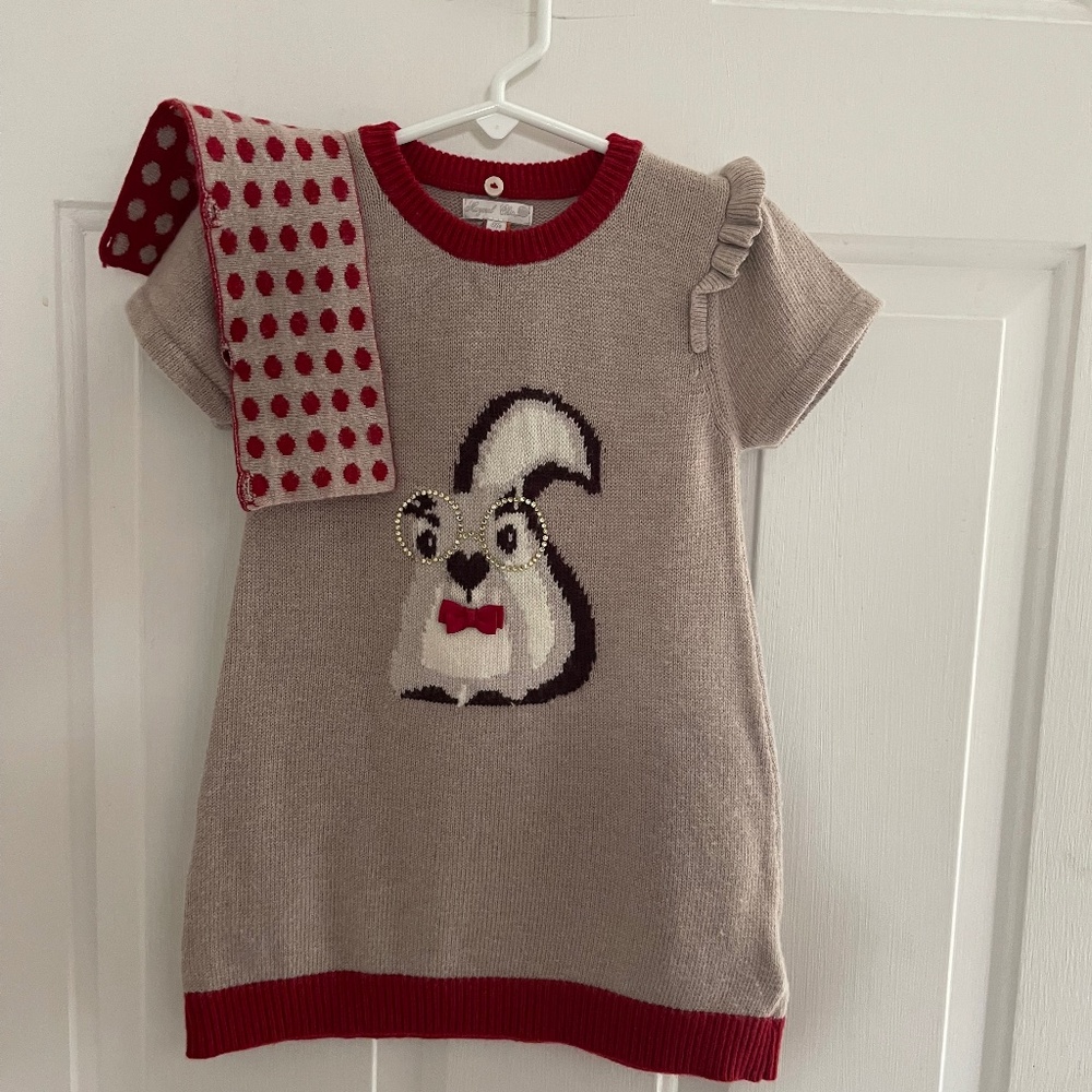 Mayoral Sweater dress with detachable scarf